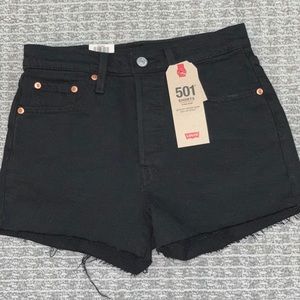 Levi’s black denim shorts